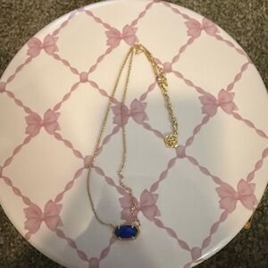 Kendra Scott Gold Necklace with Blue Pendant